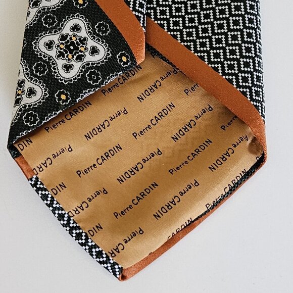 Pierre Cardin Creation Paris Tie Silk Multicolor W4.5 L55" Boho Geo Floral Vtg - Picture 5 of 13